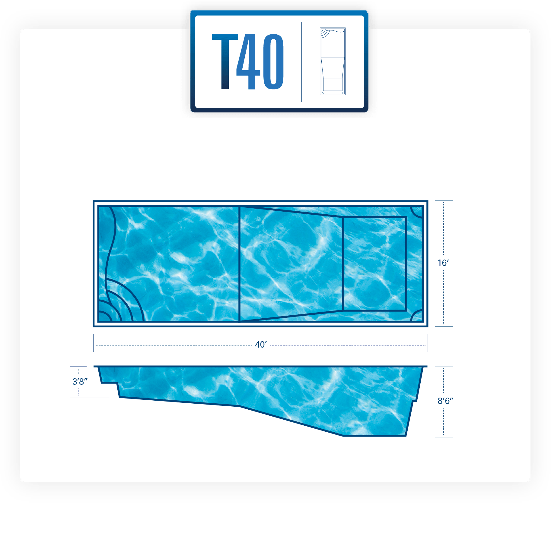 t40 fiberglass pool